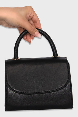 mini purse black front