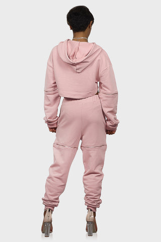 pink sweatsuit set back