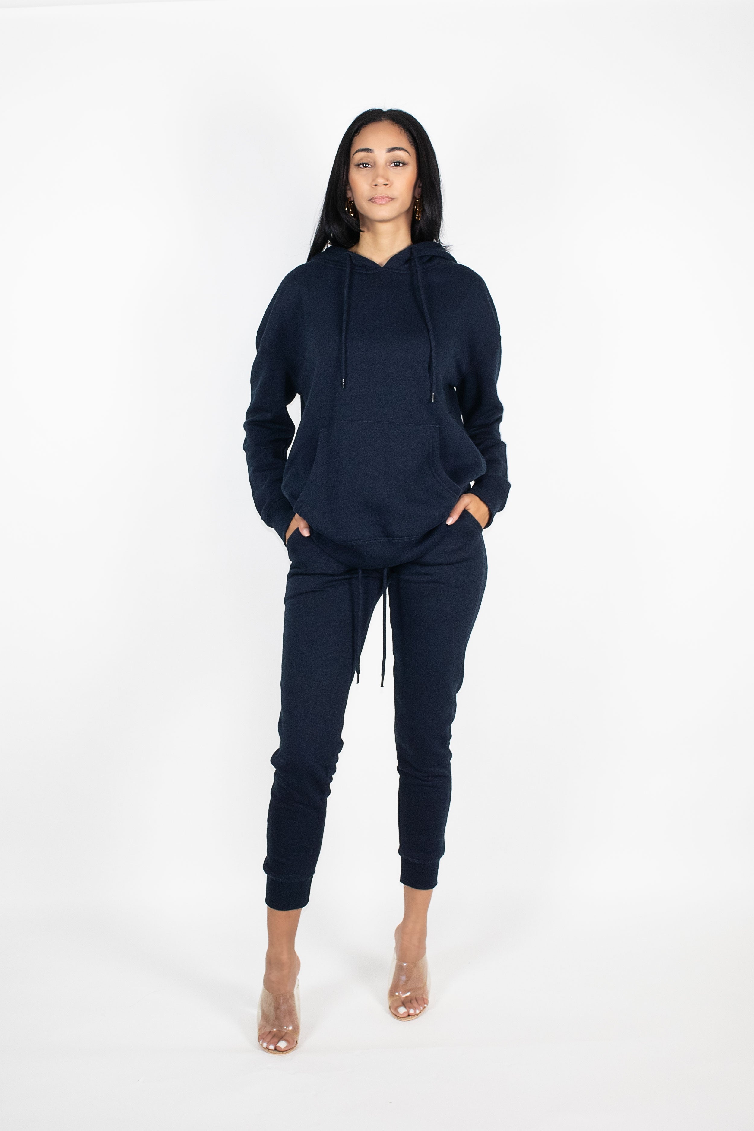 Sweat-suits Sporty Casual Outfit Set for Women - Navy Blue / XL in 2023