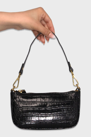 leather mini bag black back