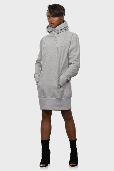 Tunic Sweatshirt Dress (Light Grey)