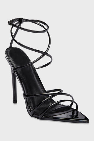 black strappy sandals front