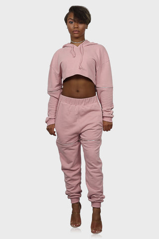 pink sweatsuit set front